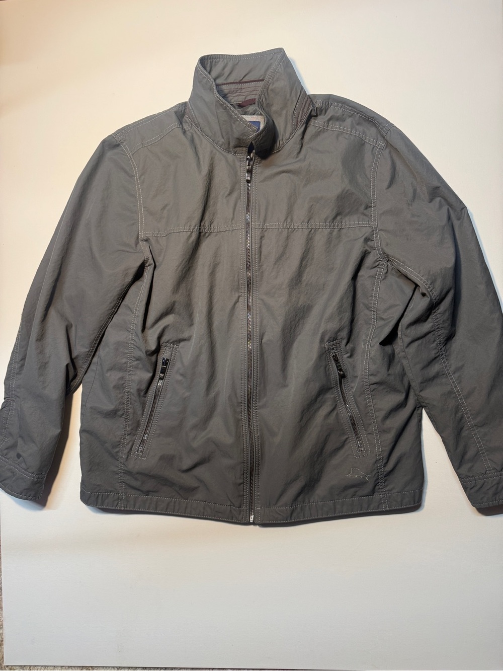 Tommy Bahama Men's‎ Gray Zip-Up Windbreaker